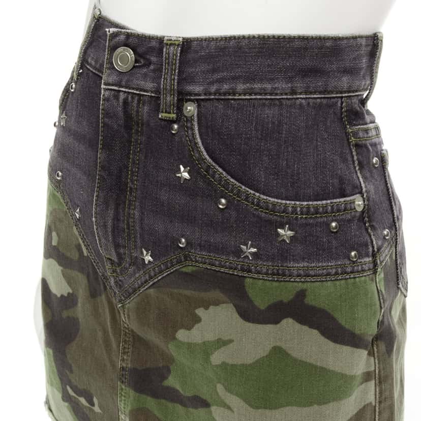 Saint Laurent Star Studded Skirt Blue Very good condition - Back View