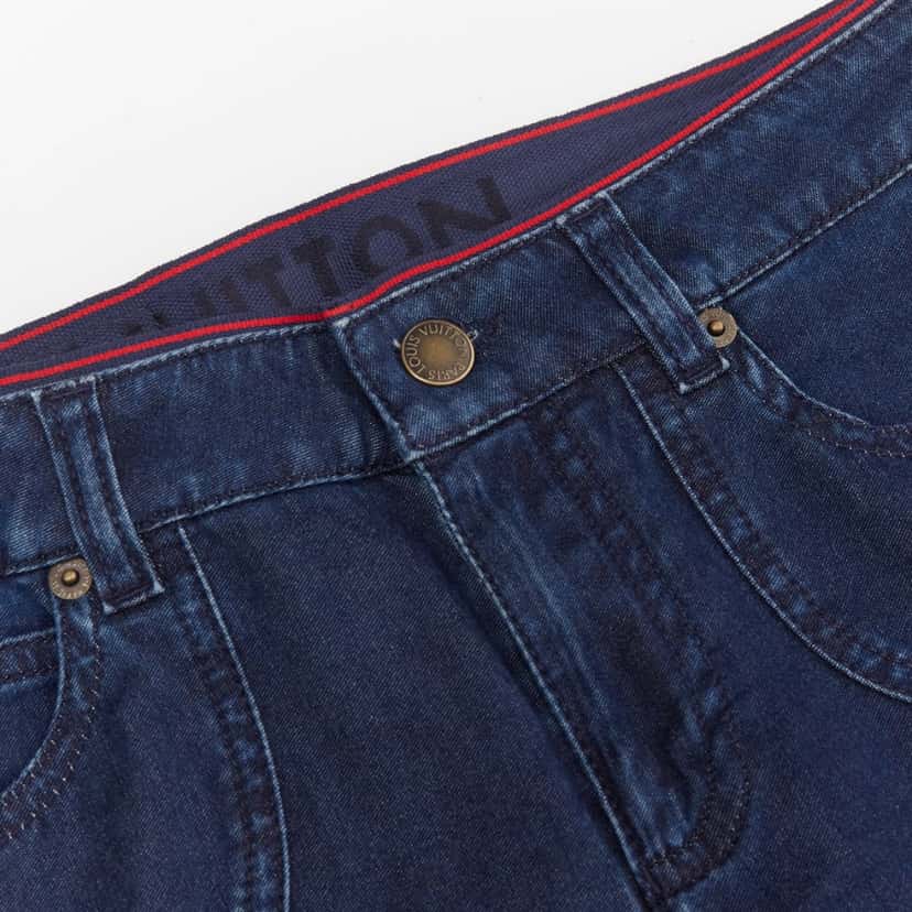 Louis Vuitton Patchwork Moto Jeans Blue Cotton Very good condition - Model View