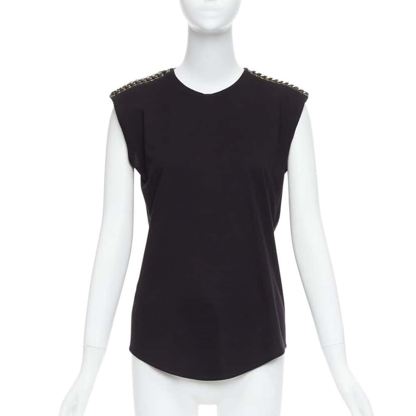 Balmain Chain Leather Tank Black Cotton Very good condition - Front View