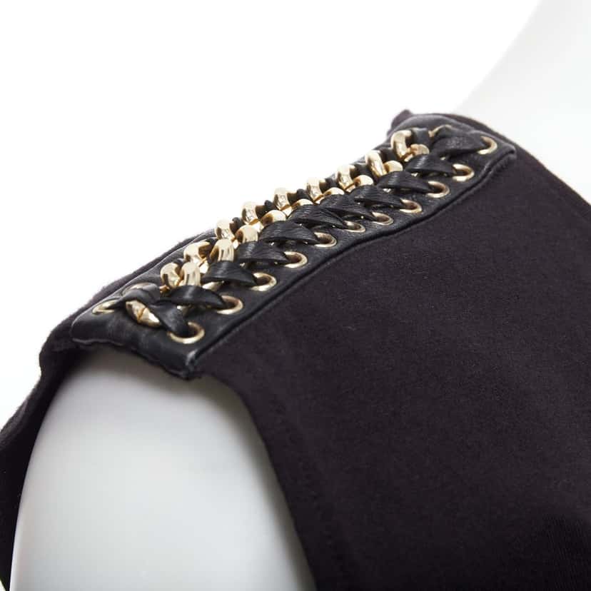 Balmain Chain Leather Tank Black Cotton Very good condition - Back View