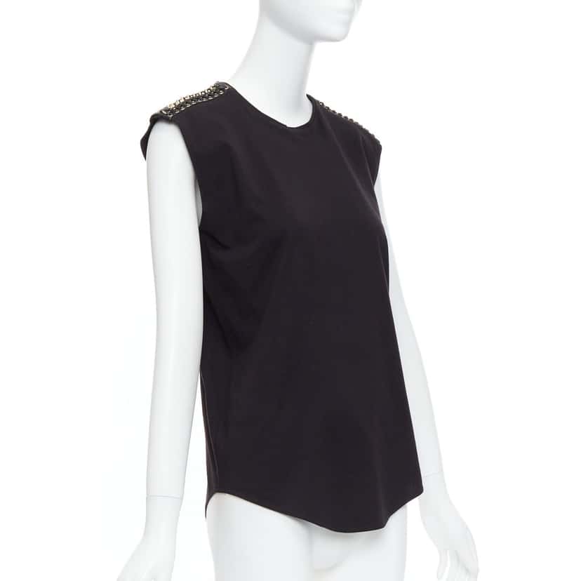 Balmain Chain Leather Tank Black Cotton Very good condition - Inside View