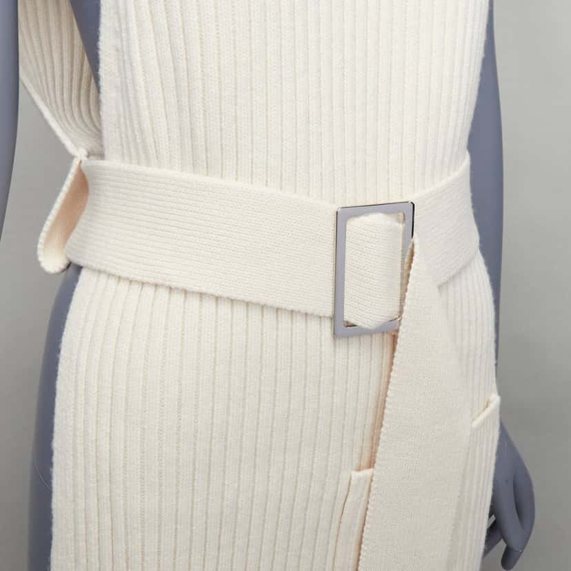 Tibi Ribbed Funnel Vest Ecru Wool Never worn - Back View