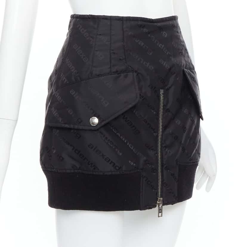 Alexander Wang Bomber Mini Skirt Black Very good condition - Back View
