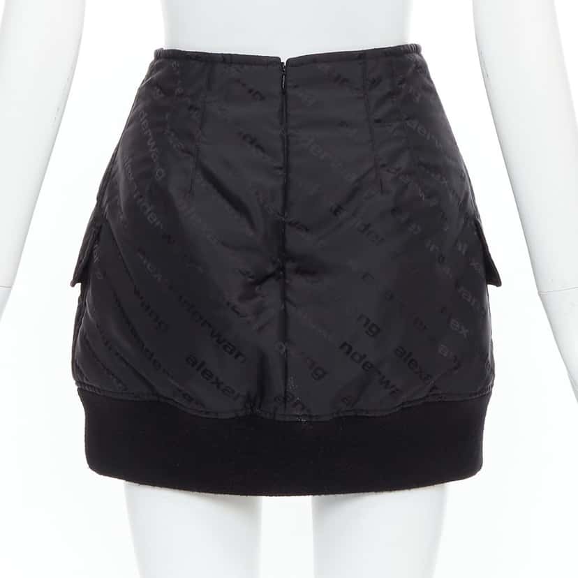 Alexander Wang Bomber Mini Skirt Black Very good condition - Model View