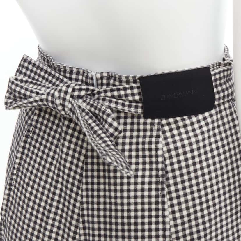 Zimmermann Gingham Print Shorts White Cotton Never worn - Back View