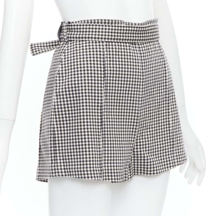 Zimmermann Gingham Print Shorts White Cotton Never worn - Inside View