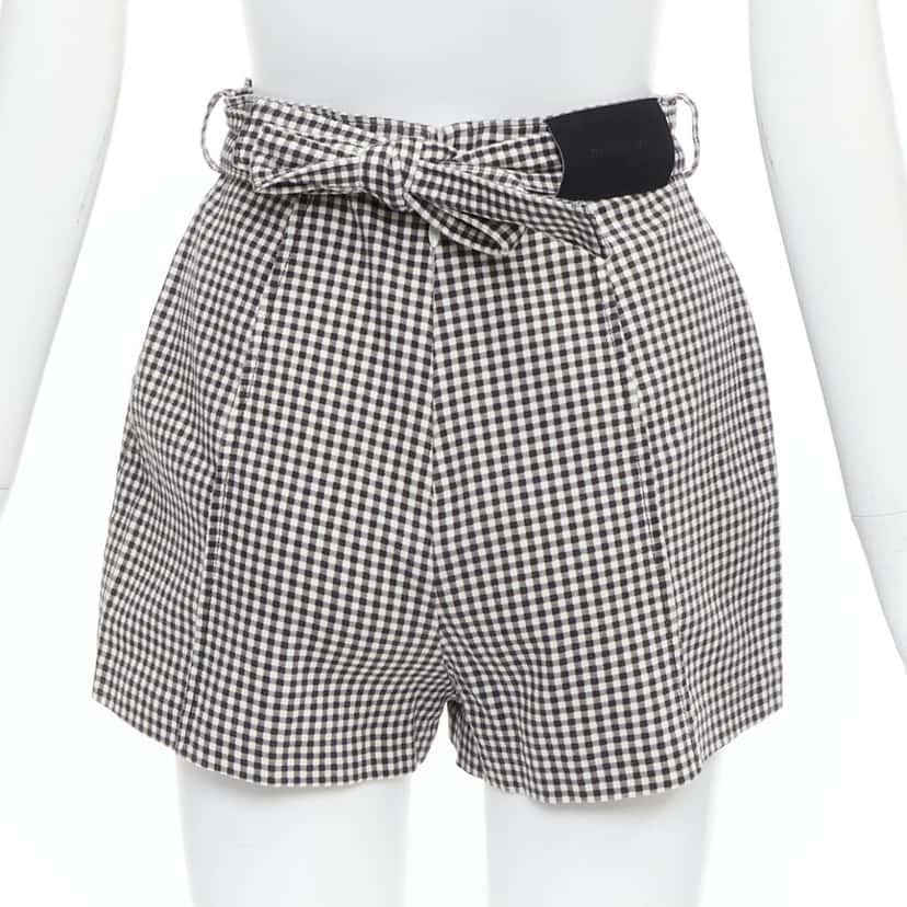 Zimmermann Gingham Print Shorts White Cotton Never worn - Box View
