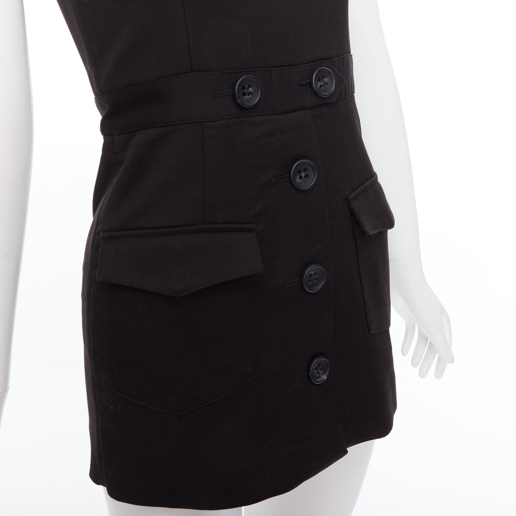 RED VALENTINO GARAVANI Button Cargo Playsuit Black Cotton Very good condition - Back View