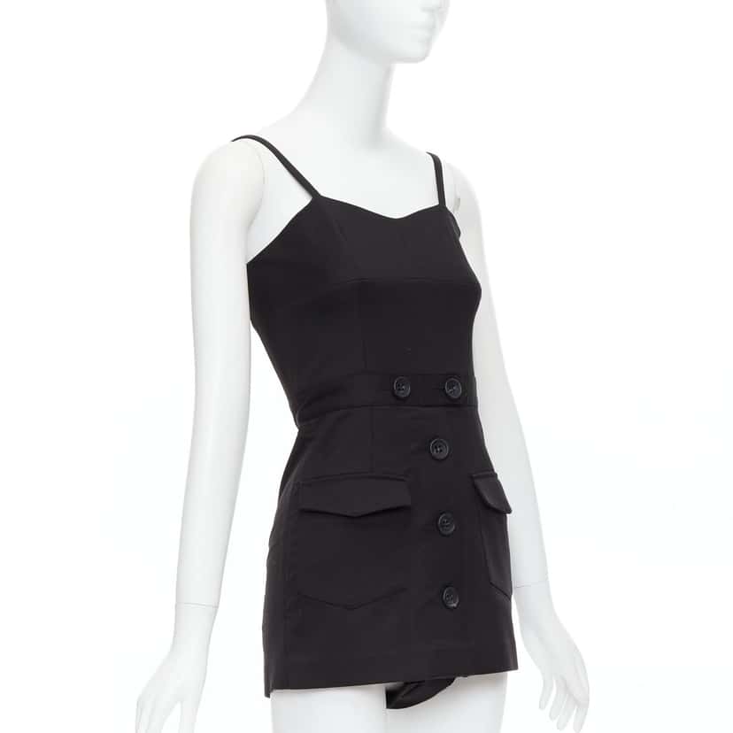 RED VALENTINO GARAVANI Button Cargo Playsuit Black Cotton Very good condition - Inside View