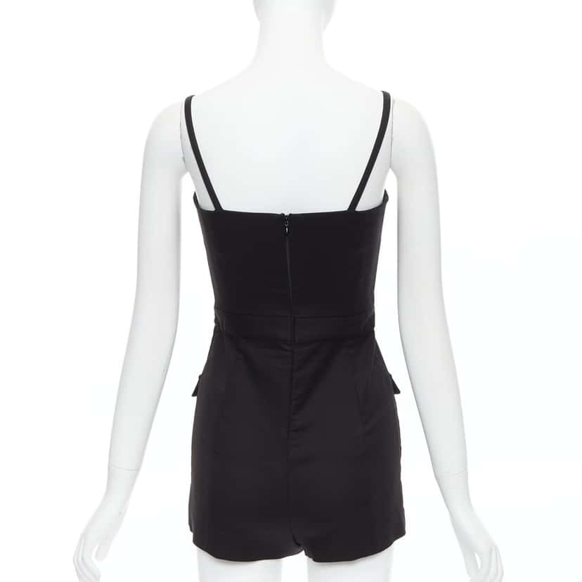 RED VALENTINO GARAVANI Button Cargo Playsuit Black Cotton Very good condition - Box View