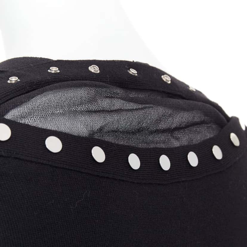 Alexander Wang Sheer Back Cardigan Black Wool Very good condition - Back View