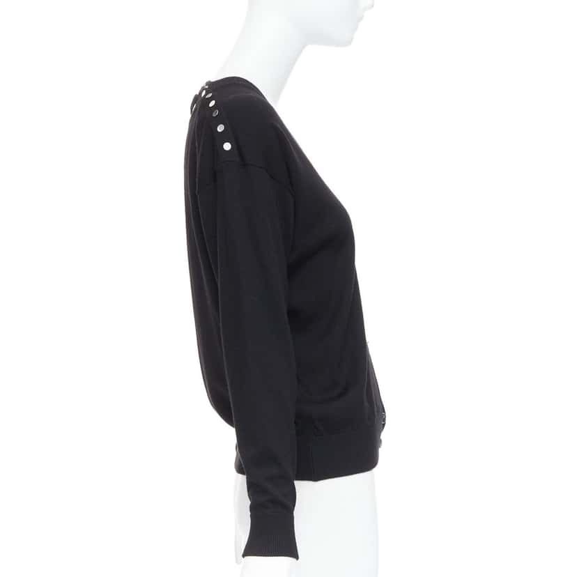 Alexander Wang Sheer Back Cardigan Black Wool Very good condition - Model View