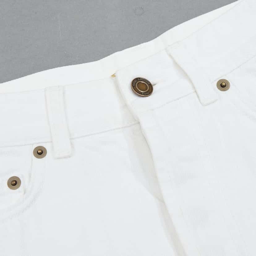 Saint Laurent Frayed Denim Shorts White Cotton Fair condition - Back View