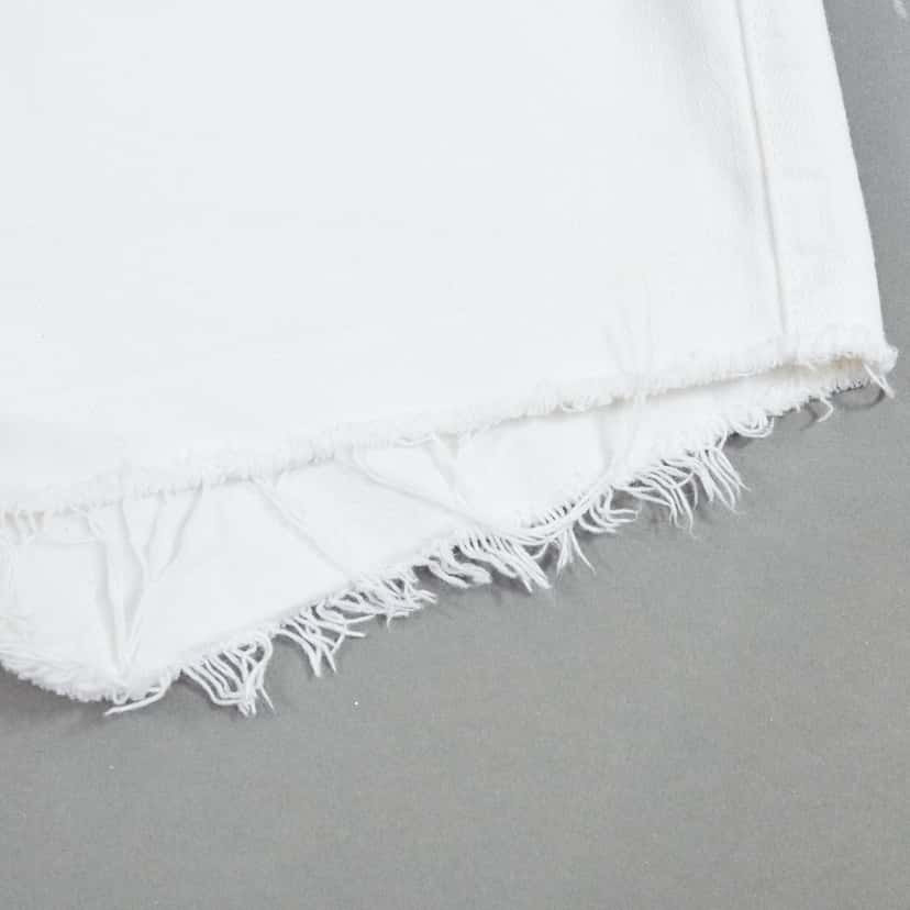 Saint Laurent Frayed Denim Shorts White Cotton Fair condition - Model View