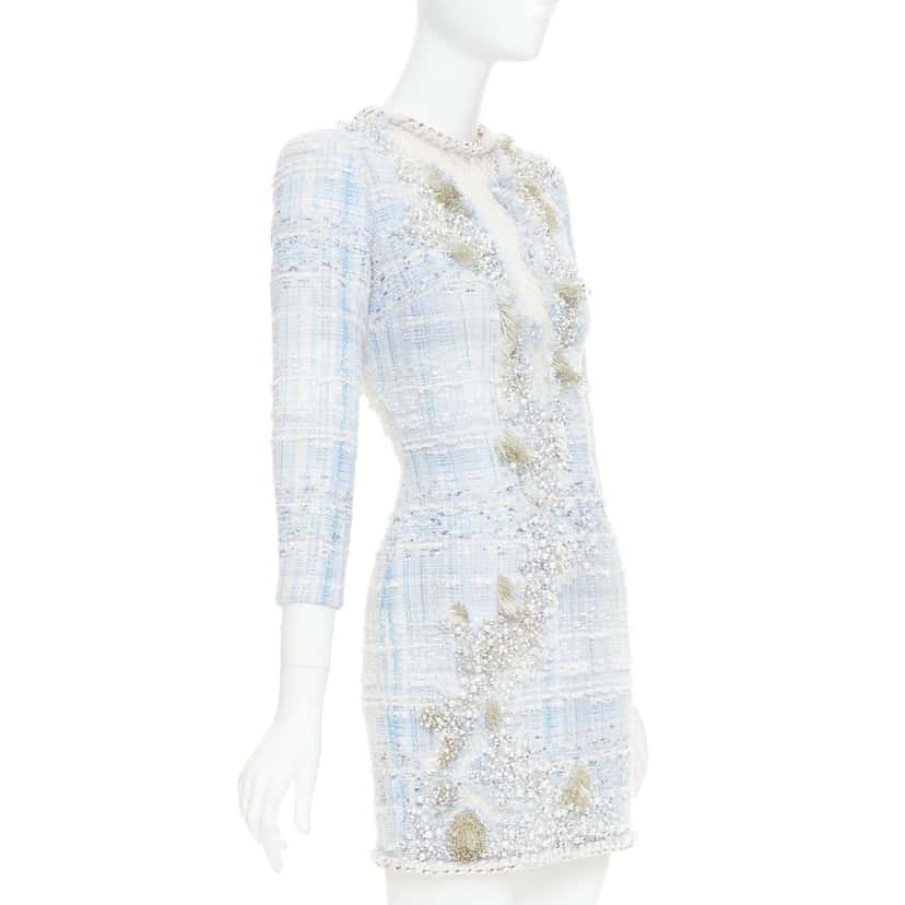 Balmain Dress Blue Cotton Very good condition - Inside View