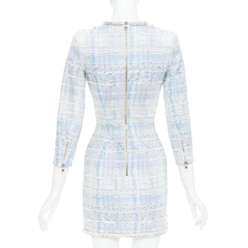 Balmain Dress Blue Cotton Very good condition - Box View