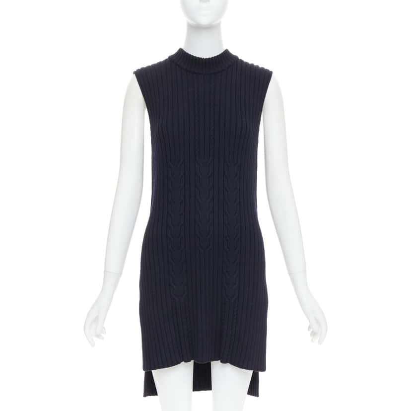 Celine Dress Navy Wool Very good condition - Inside View