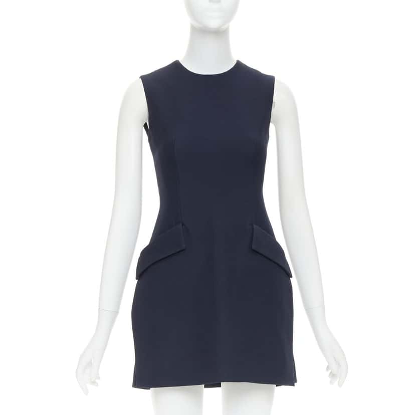 Dior Dress Navy Wool Very good condition - Front View