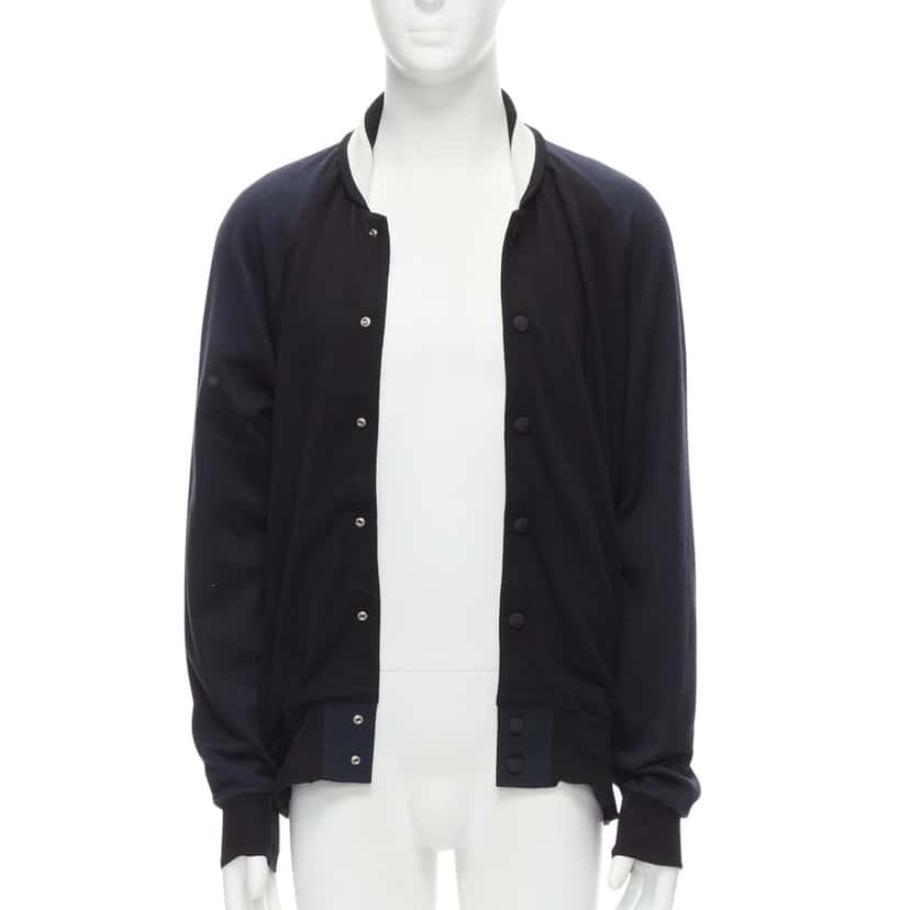 Sacai Navy Bomber Jacket Navy Cotton Never worn - Front View