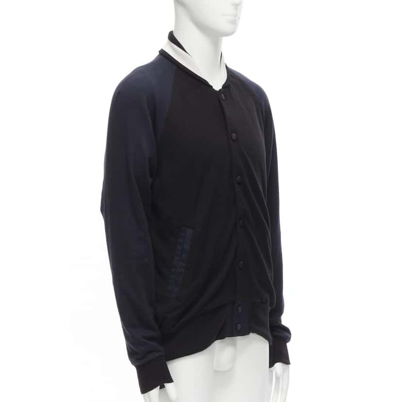 Sacai Navy Bomber Jacket Navy Cotton Never worn - Model View