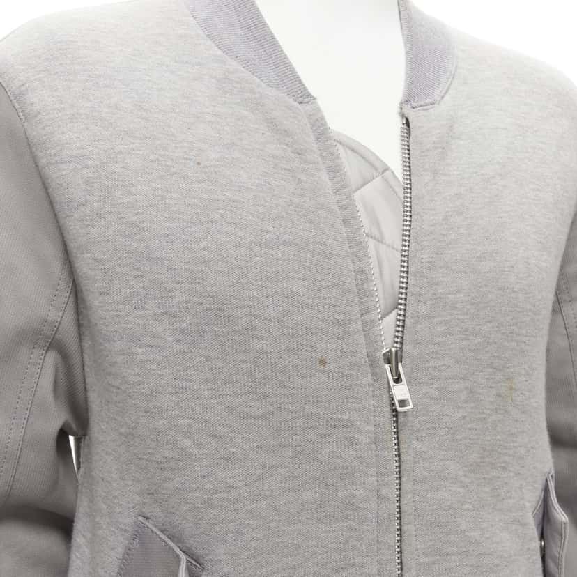 Sacai Grey Casual Bomber Grey Cotton Fair condition - Back View