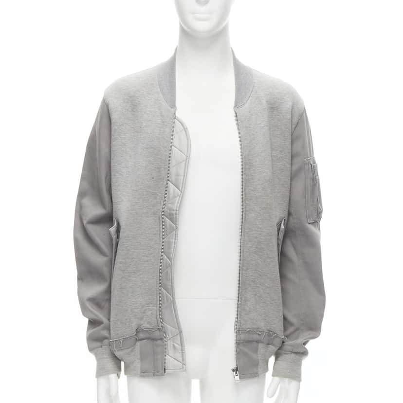 Sacai Grey Casual Bomber Grey Cotton Fair condition - Inside View