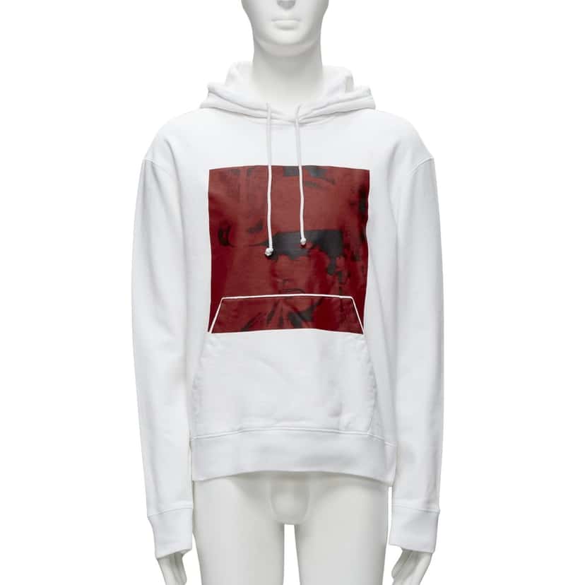 Calvin Klein Cowboy Print Hoodie Red Cotton Fair condition - Front View