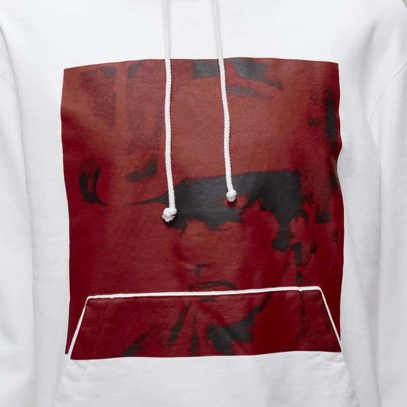 Calvin Klein Cowboy Print Hoodie Red Cotton Fair condition - Back View
