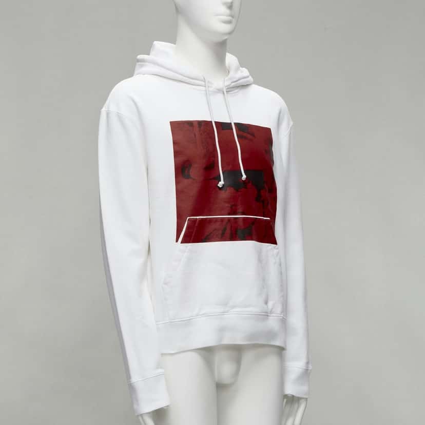 Calvin Klein Cowboy Print Hoodie Red Cotton Fair condition - Inside View