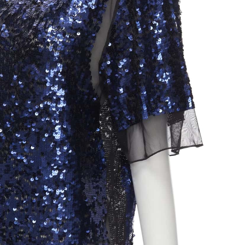 BY MALENE BIRGER Sequins Sheer Gown Blue Polyester Very good condition - Back View