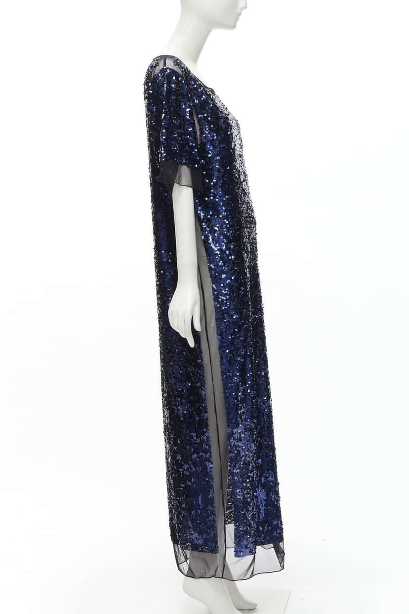 BY MALENE BIRGER Sequins Sheer Gown Blue Polyester Very good condition - Model View