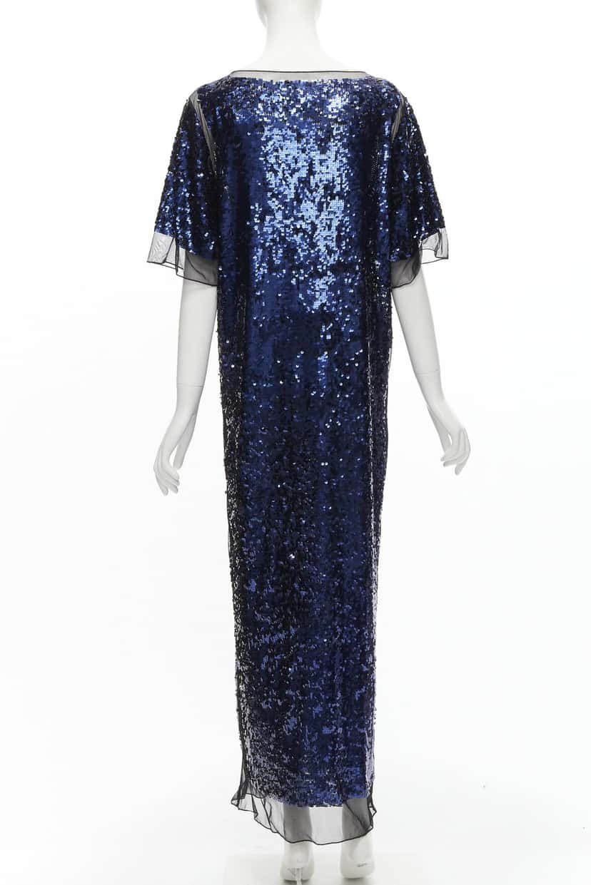 BY MALENE BIRGER Sequins Sheer Gown Blue Polyester Very good condition - Box View