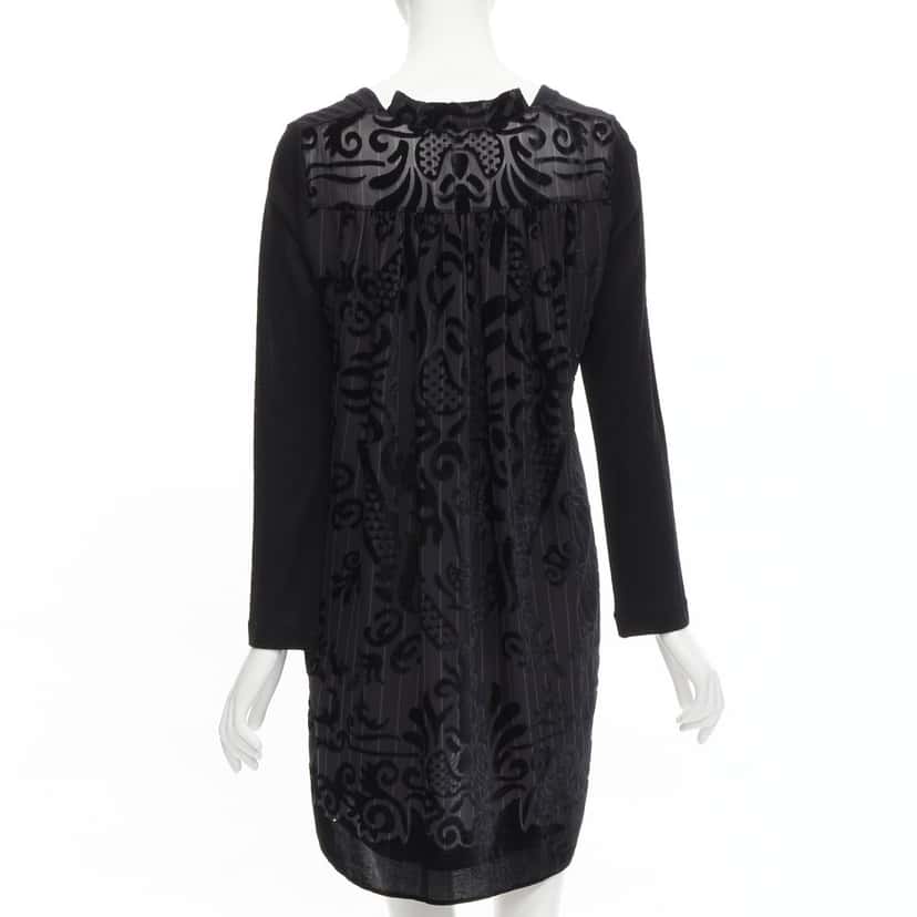 Sacai Velvet Sweater Dress Black Wool Never worn - Box View
