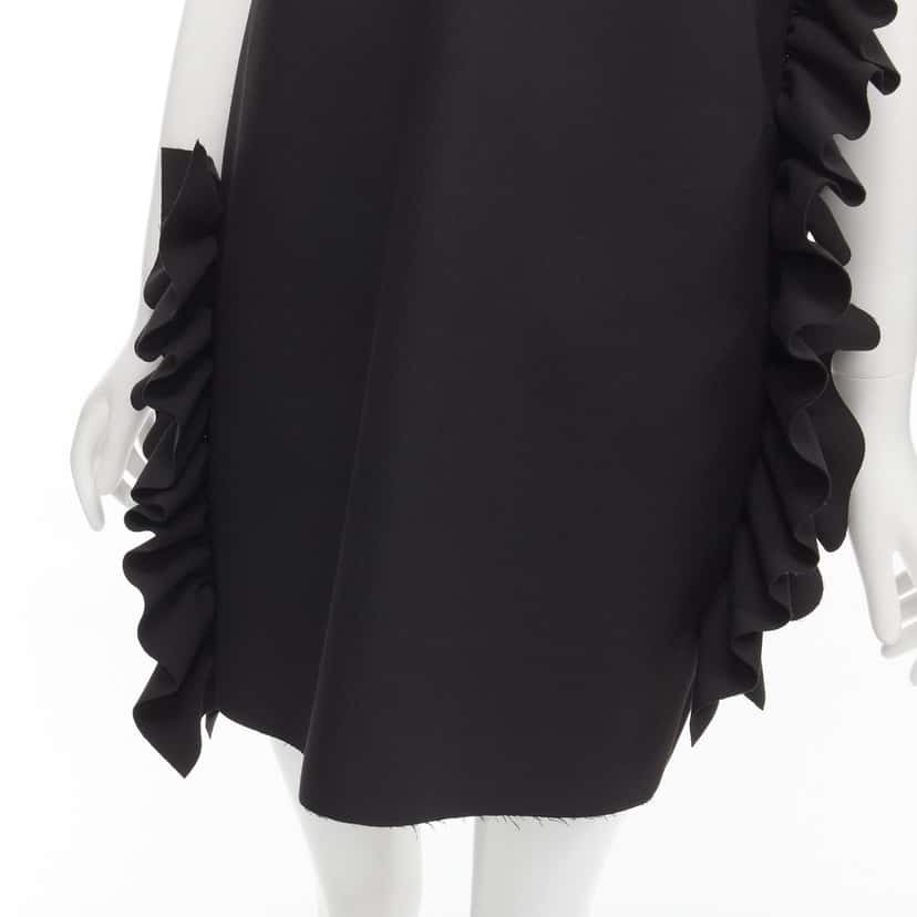 MSGM Structured Ruffles Dress Black Polyester Very good condition - Back View