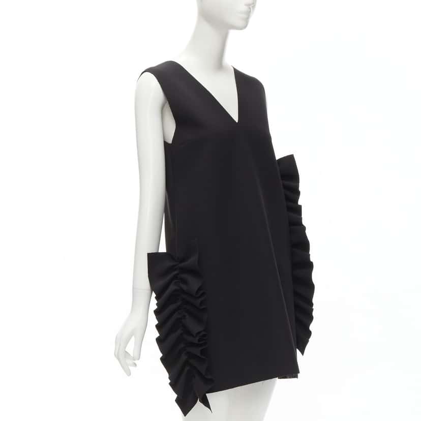 MSGM Structured Ruffles Dress Black Polyester Very good condition - Inside View