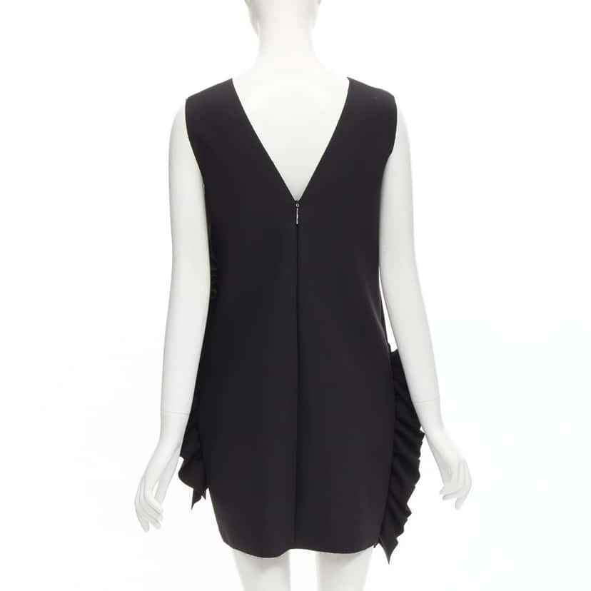 MSGM Structured Ruffles Dress Black Polyester Very good condition - Box View