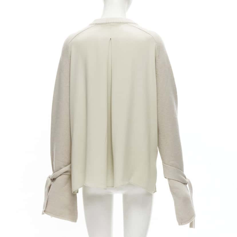 Tibi Bow Tie Sweater Beige Cashmere Very good condition - Box View