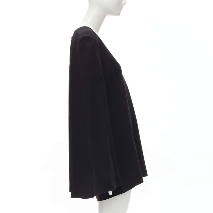 Dion Lee Cape Satin Dress Black Viscose Never worn - Model View