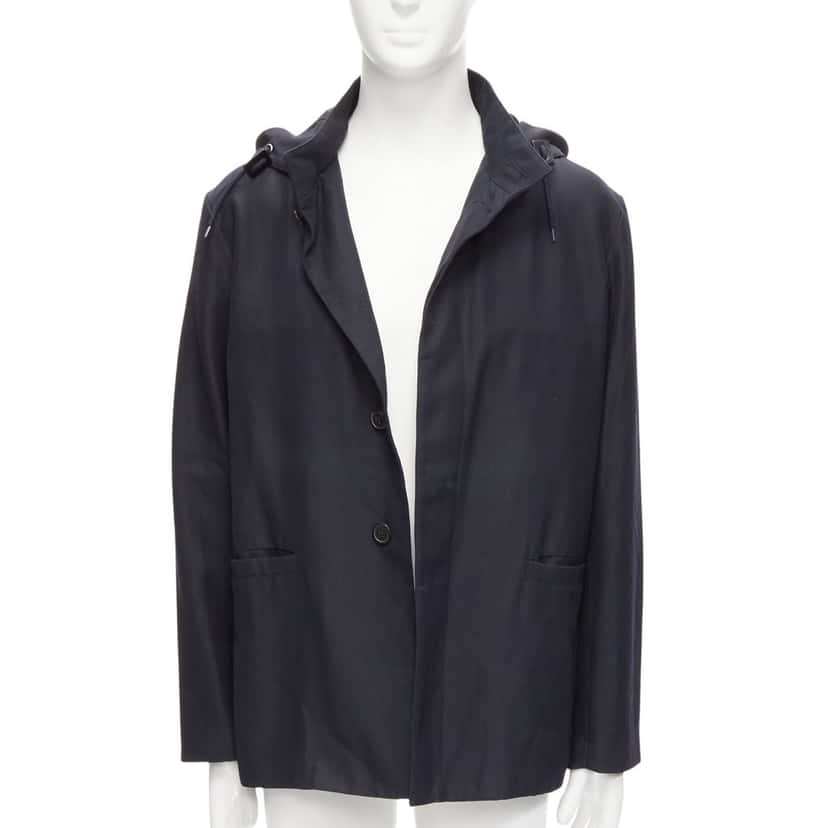 Marni Black Hooded Wool Parka Black Wool Good condition - Front View