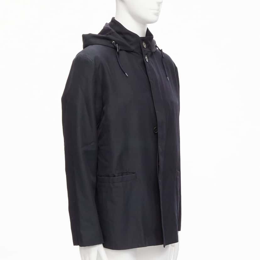 Marni Black Hooded Wool Parka Black Wool Good condition - Model View