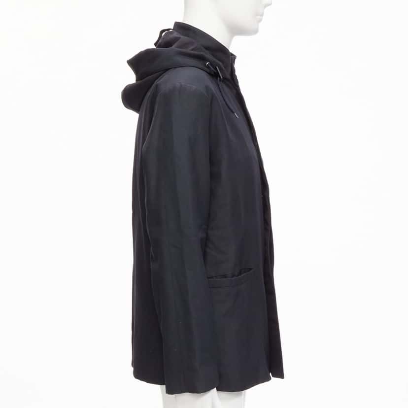 Marni Black Hooded Wool Parka Black Wool Good condition - Box View