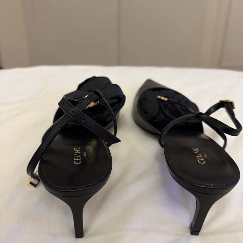 Celine Pointed Toe Black Leather Never worn - Back View