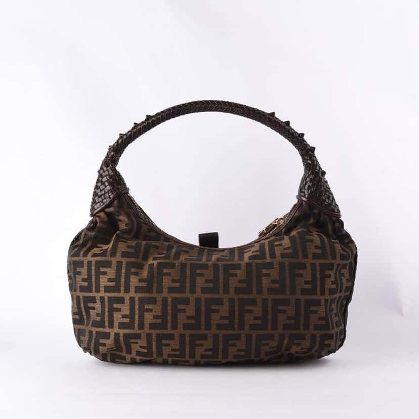 Fendi Spy Brown Canvas Leather Good condition - Back View