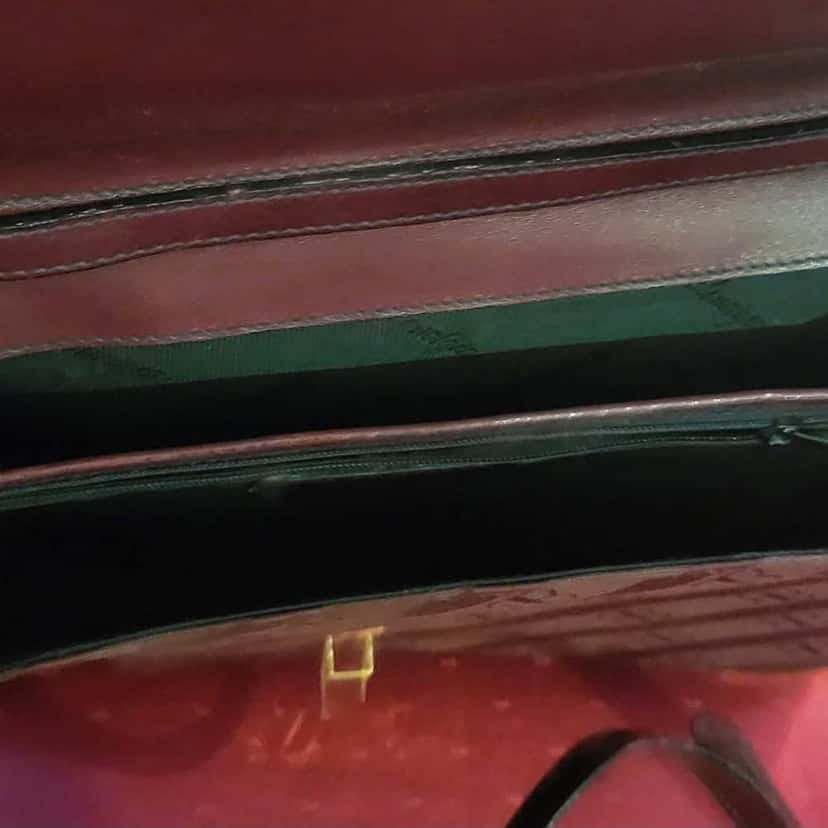 Balenciaga Vintage Bag Burgundy Canvas Gold Fair condition - Model View