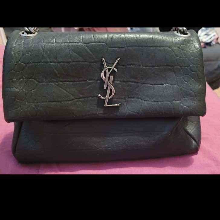 Saint Laurent West Hollywood Bag Black Leather Silver Very good condition - Back View
