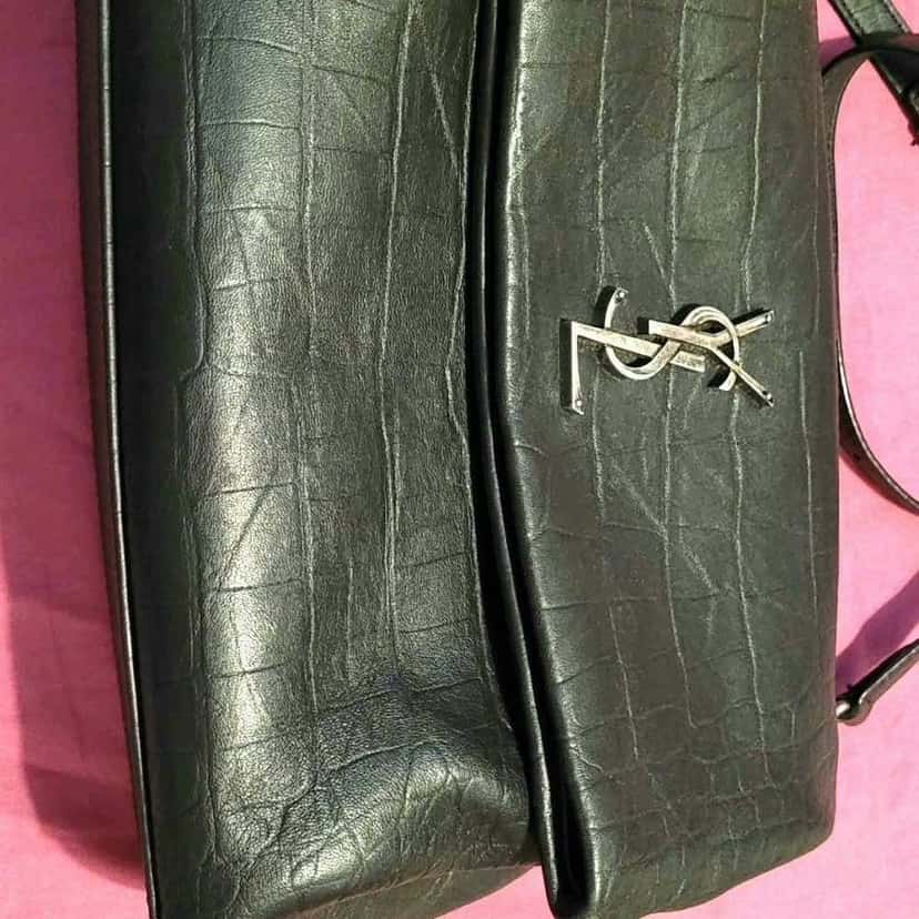 Saint Laurent West Hollywood Bag Black Leather Silver Very good condition - Model View