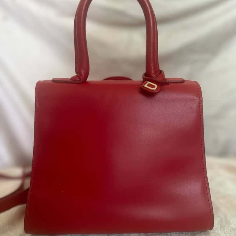 Delvaux Le Brillant Mini Red Leather Gold Very good condition - Back View
