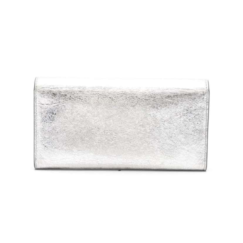 Balenciaga Balenciaga Papier Metallic Silver Arena Leather Envelope Wallet Silver Leather Never worn - Inside View
