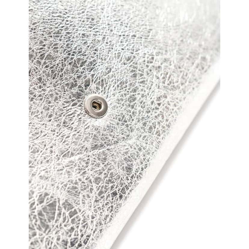 Balenciaga Balenciaga Papier Metallic Silver Arena Leather Envelope Wallet Silver Leather Never worn - Box View