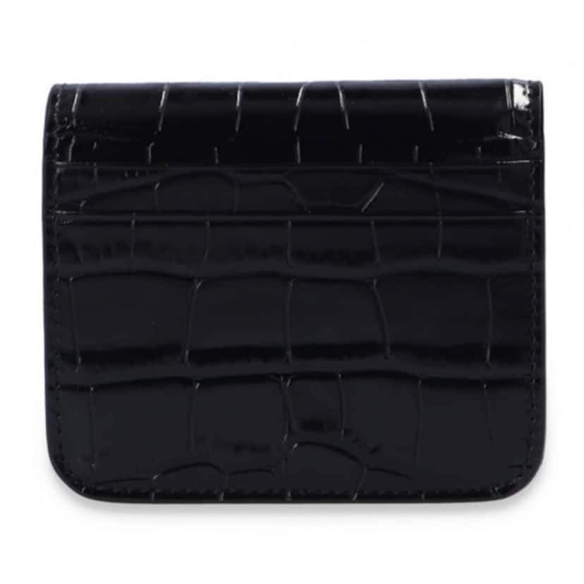 Balenciaga Balenciaga Black Calf Leather Crocodile Embossed Wallet Black Leather Never worn - Model View